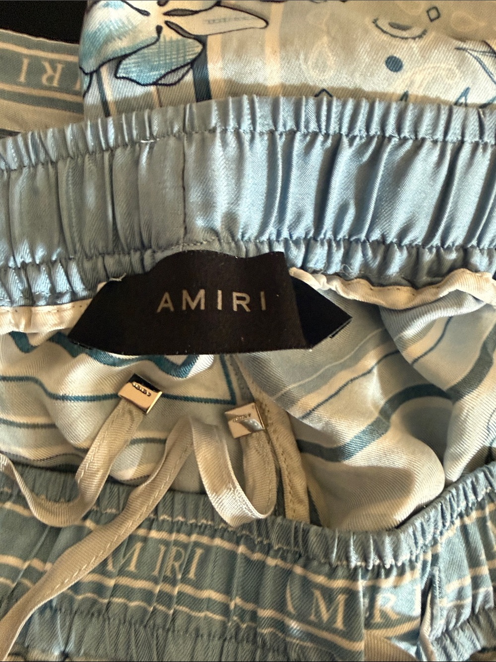 AMIRI Pale Blue Floral Bandana Swim Shorts - Picture 3 of 5